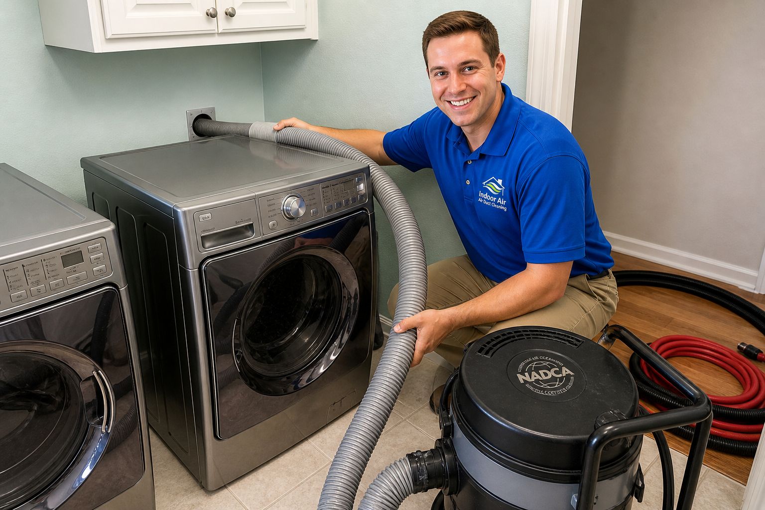 HVAC Sanitizing & Disinfecting by Indoor Air Duct Cleaning technician